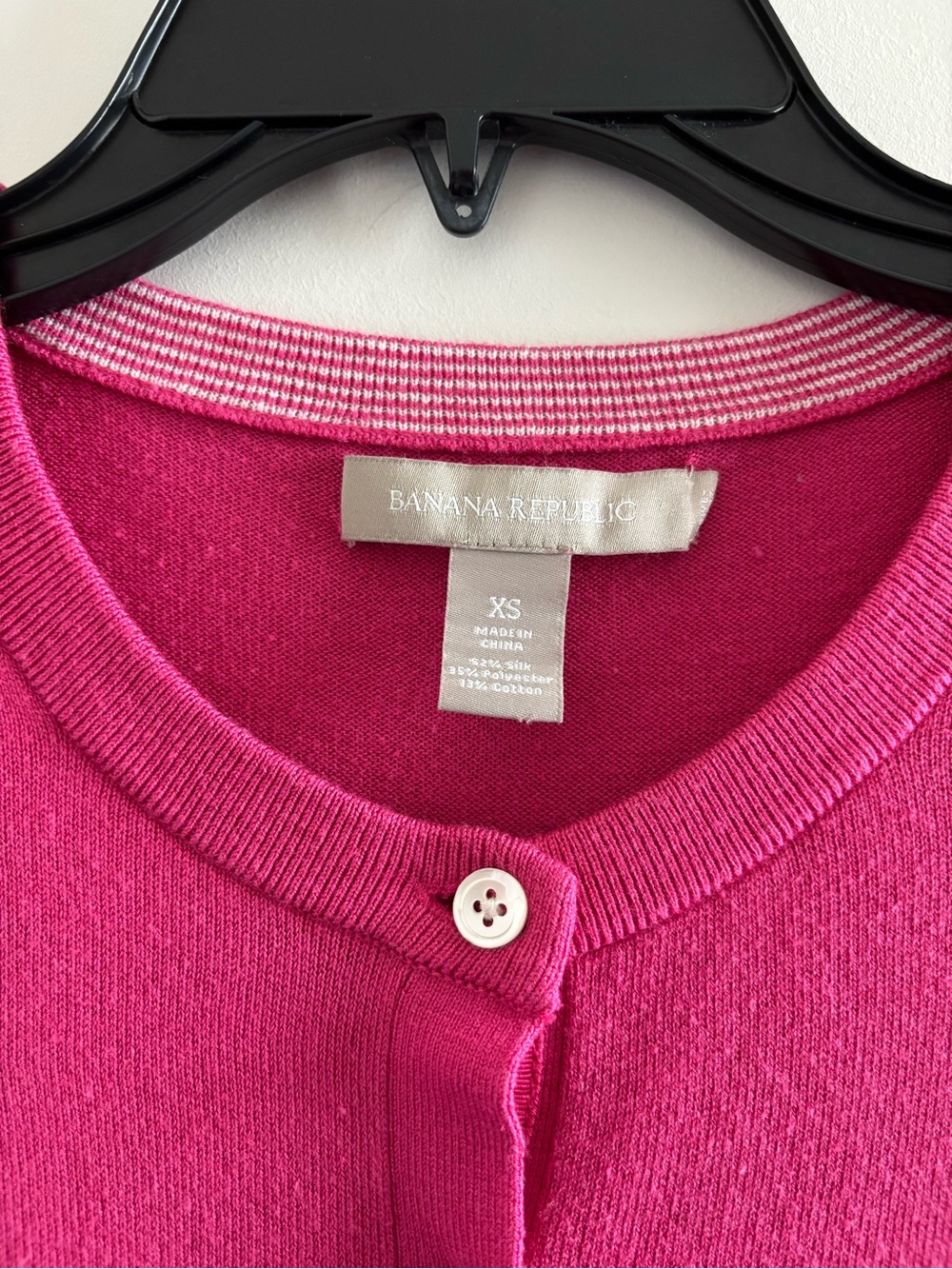 Banana Republic Cardigan Sweater Pink Silk Blend Knit Women XS Preppy Classic - Picture 4 of 9